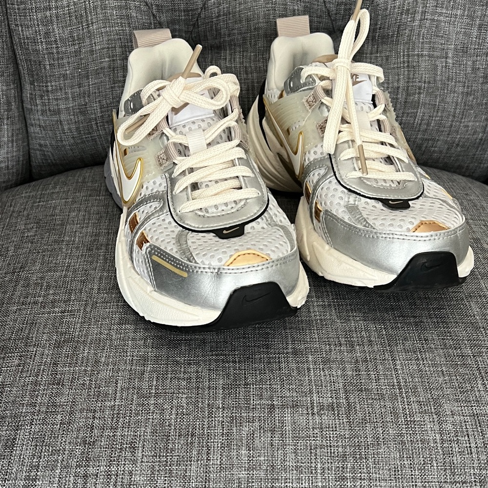 Nike Metallic Silver and Gold Running Shoes